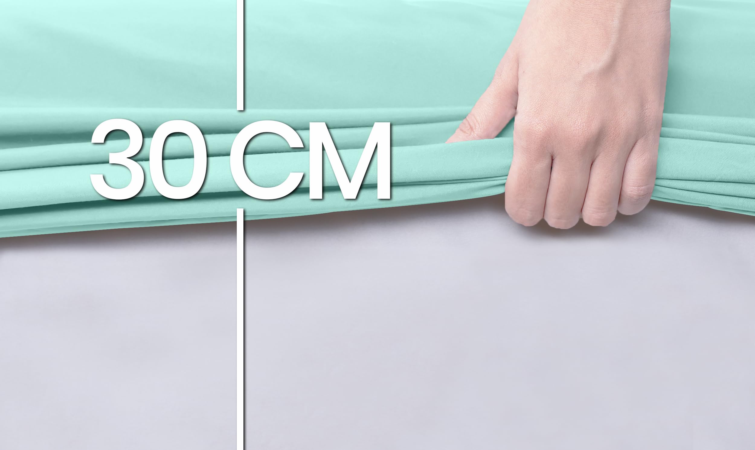 Utopia Bedding Lenzuolo con Angoli, Una Piazza - 160x200x30 cm - Blu Spa - Microfibra di Poliestere Spazzolato - Lenzuolo Sotto con Angoli Elasticizzato
