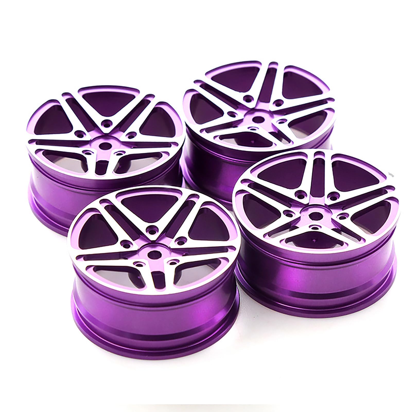 KEEDA Diameter 52 mm Aluminium Alloy Rims Wheels for SCX10 TRX4 HSP 94122 Redcat HPI Himoto Kyosho Sakura Tamiya 1:10 RC Racing Car On-Road Touring Car Crawler Car (Purple)