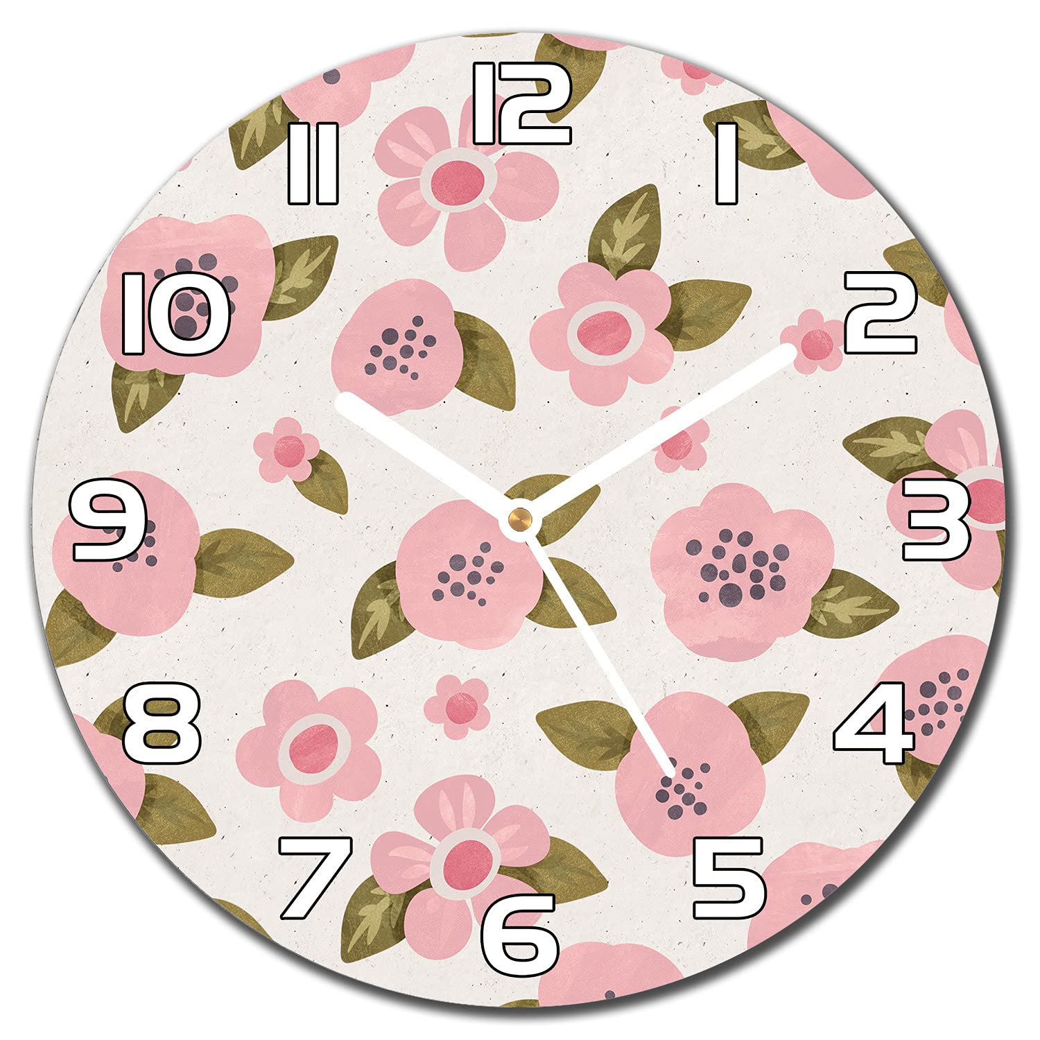 Horloge en verre de sécurité 30 cm aiguilles blanches salon