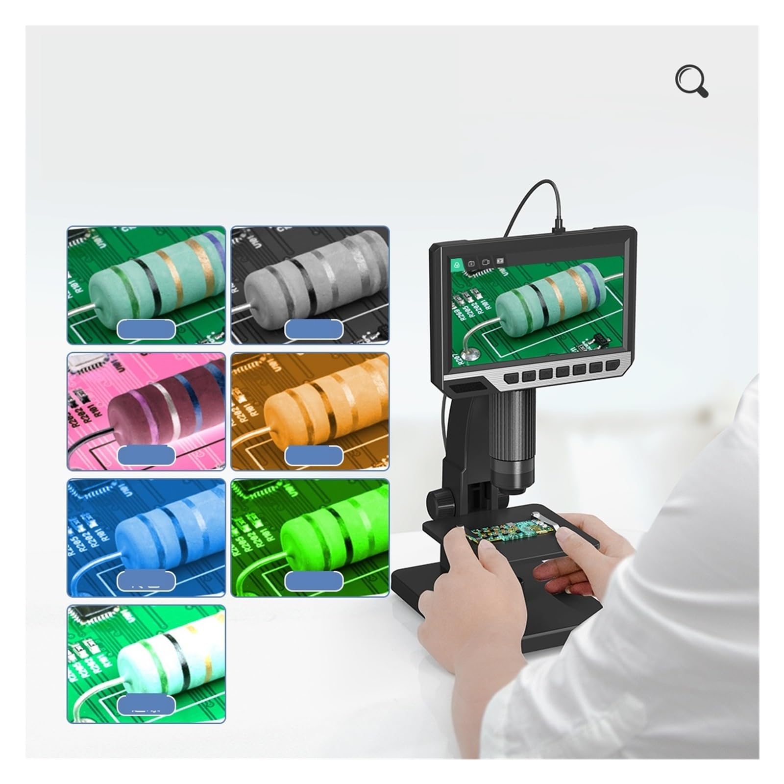 Microscopio digitale. Microscopio Digil 2000X 7" IPS 12MP 1080P Doppia Lente Con Telecomando .Portatile