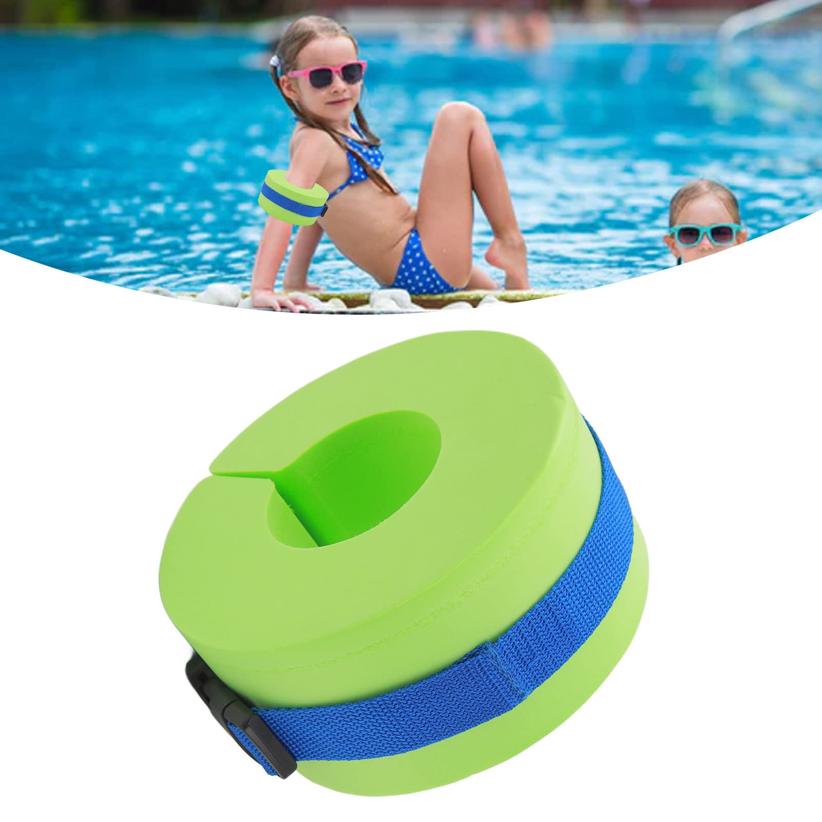 Nutriess Swim Cuff Green Thicken Float for Ankles and Arms with Buckle for Swim Fitness Training