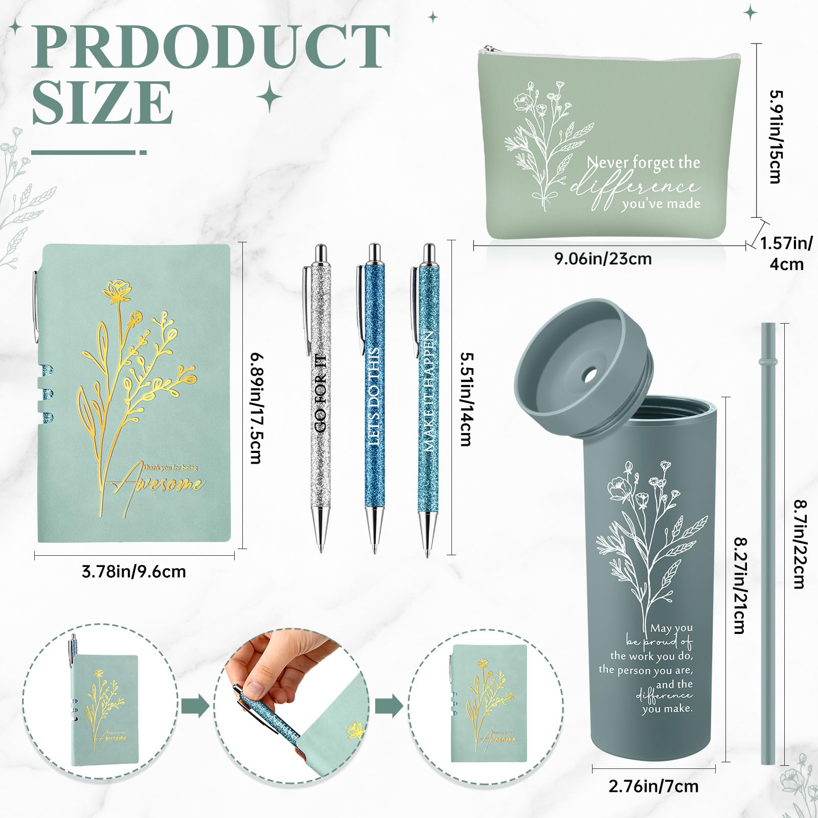 Coffret Cadeau Collègues - 6 Stylos Bois + 6 Carnets Notes | Cadeau De Remerciement, Noël, Retraite Pour Employés & Amis