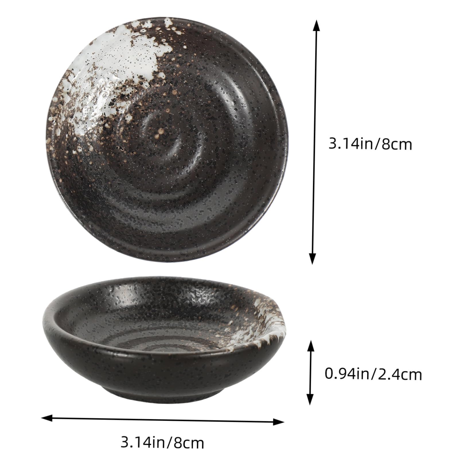 Garneck 4pcs Japanese Style Ceramic Seasoning Dishes Sauce Plates for Home School and Travel Condiment Bowls Ice Daylight Cloud