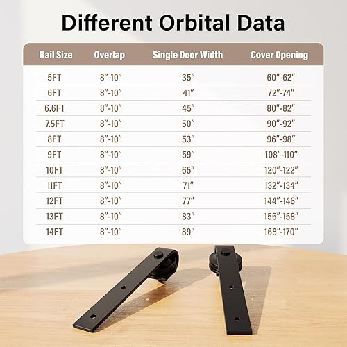 Miniatura 6 de WINSOON Puertas correderas dobles de granero de 15 x 84 pulgadas con kit de herrajes para puerta de granero de 6 pies y asa, guía de suelo, pestillo