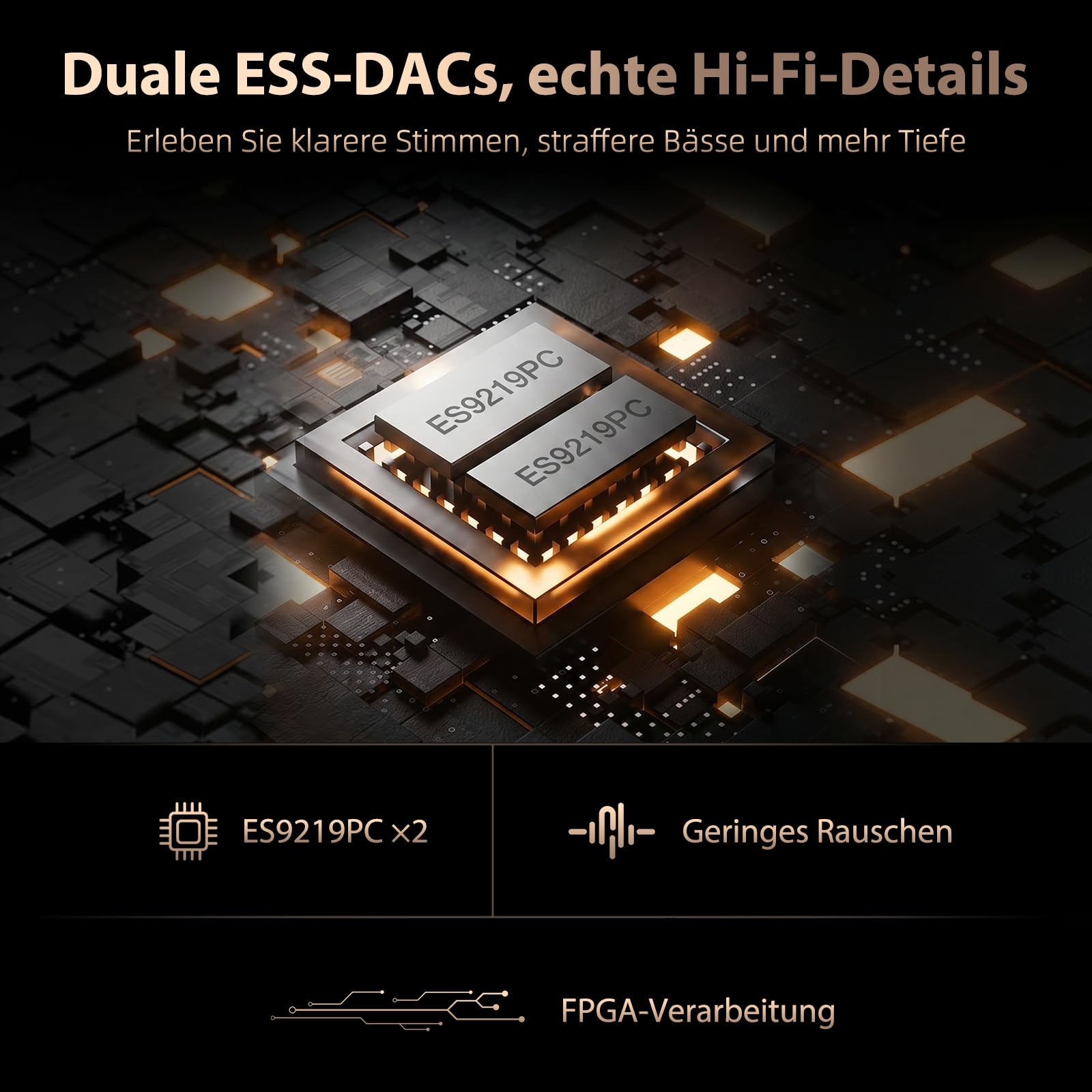 HIFI WALKER H20 Pro Hi-Res MP3 Player mit Bluetooth, 64GB microSD Karte, Lossless Musikplayer mit Dual ESS DAC, 4,4mm Balanced Ausgang, 3,2 Zoll Touchscreen, USB DAC, DSD FLAC WAV