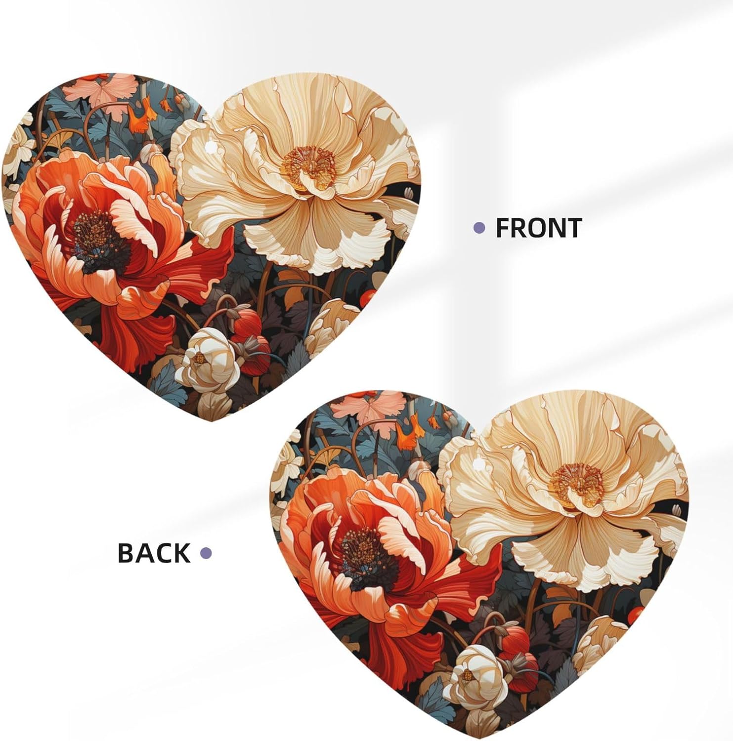 Car Air Freshener 24 PCS Retro Floral Hanging Car Air Fresheners Auto Interior Decor Card Freshener Strong Scented Card Lavender Cars Scents for Office Bedroom Close Drawer Heart Shape