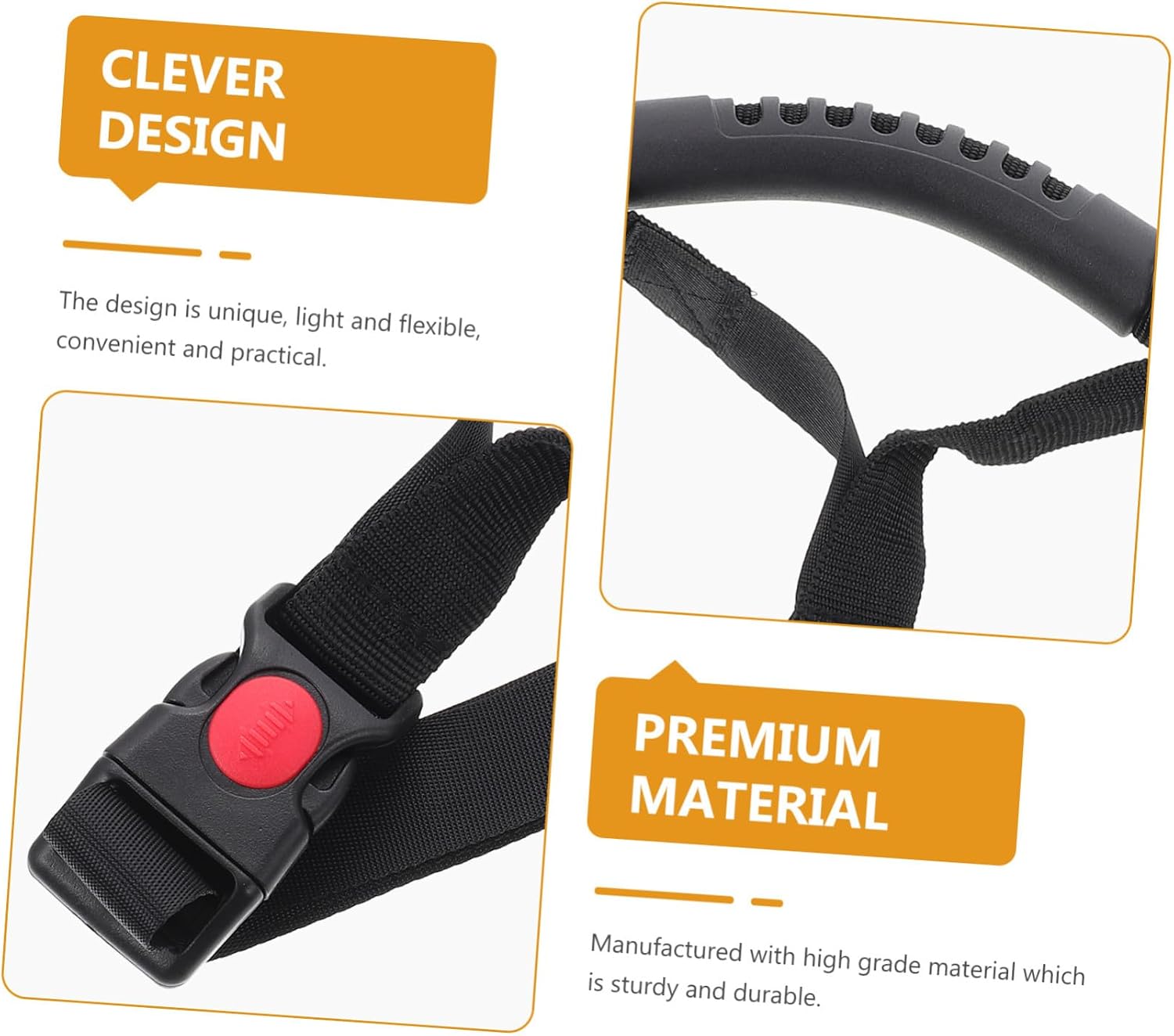 BETOOKY 3pcs Portable Car Handle Grip Assist for Seniors, Ergonomic Webbing and Plastic Mobility Aid with General Compatibility, Lightweight Vehicle Assistance Handle for Convenient Door