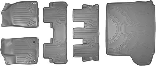 Vista 62 de MAXLINER - Juego de alfombrillas de piso de ajuste personalizado de 3 filas para Honda Pilot 2016-2022 2-Negro