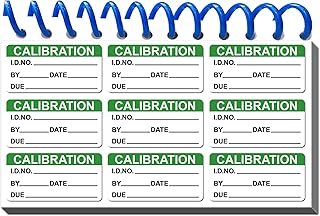 Self Laminating Calibration Labels 1x2 Inch Write-on Calibration Stickers with Spiral Bound Cover for NIST Calibration ISO-900 Calibrate Equipment Inspection Safety Label Quality Control (1 x 2 Inch)