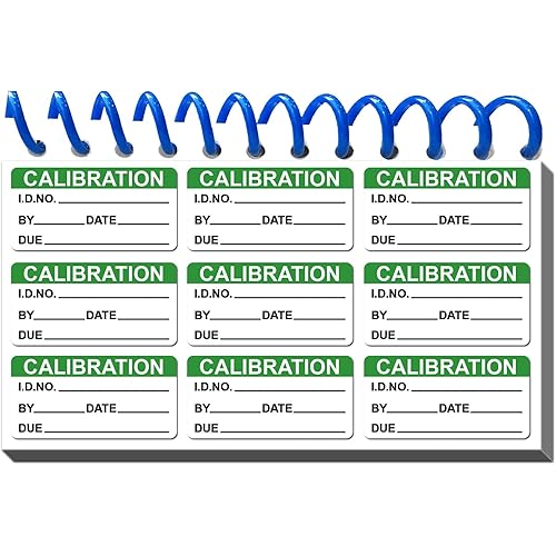 Self Laminating Write-on Calibration Stickers with Spiral Bound Cover for NIST Calibration ISO-900 Equipment Inspection Safety Label Quality Control (1 x 2 Inch)
