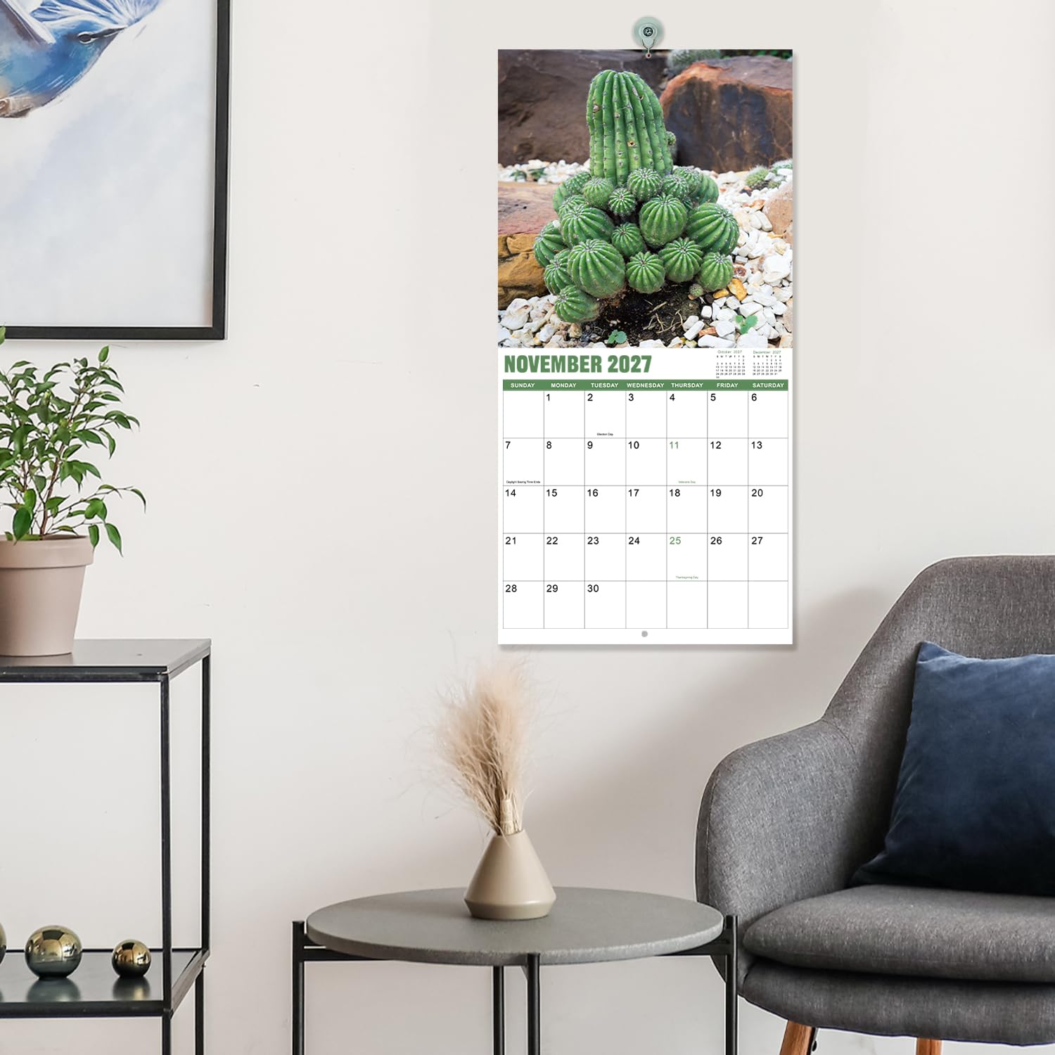 Gag Gifts - Lustiger Wandkalender 2025, Kalender 2025 mit dickem Papier, Januar 2025 - Dez. 2025, 61 x 30,5 cm (offen), am besten für weiße Elefanten-Gag-Geschenke - Nature's Di*ks
