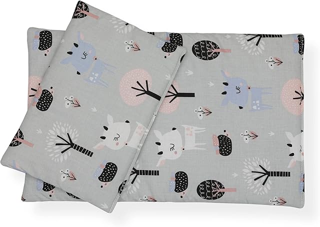 CuddlyZOO Dolls Teddy Quilt / Duvet Pillow Bedding Set Fits Up to 46cm 18" Doll Pram / Cot REVERSIBLE ( Deer )