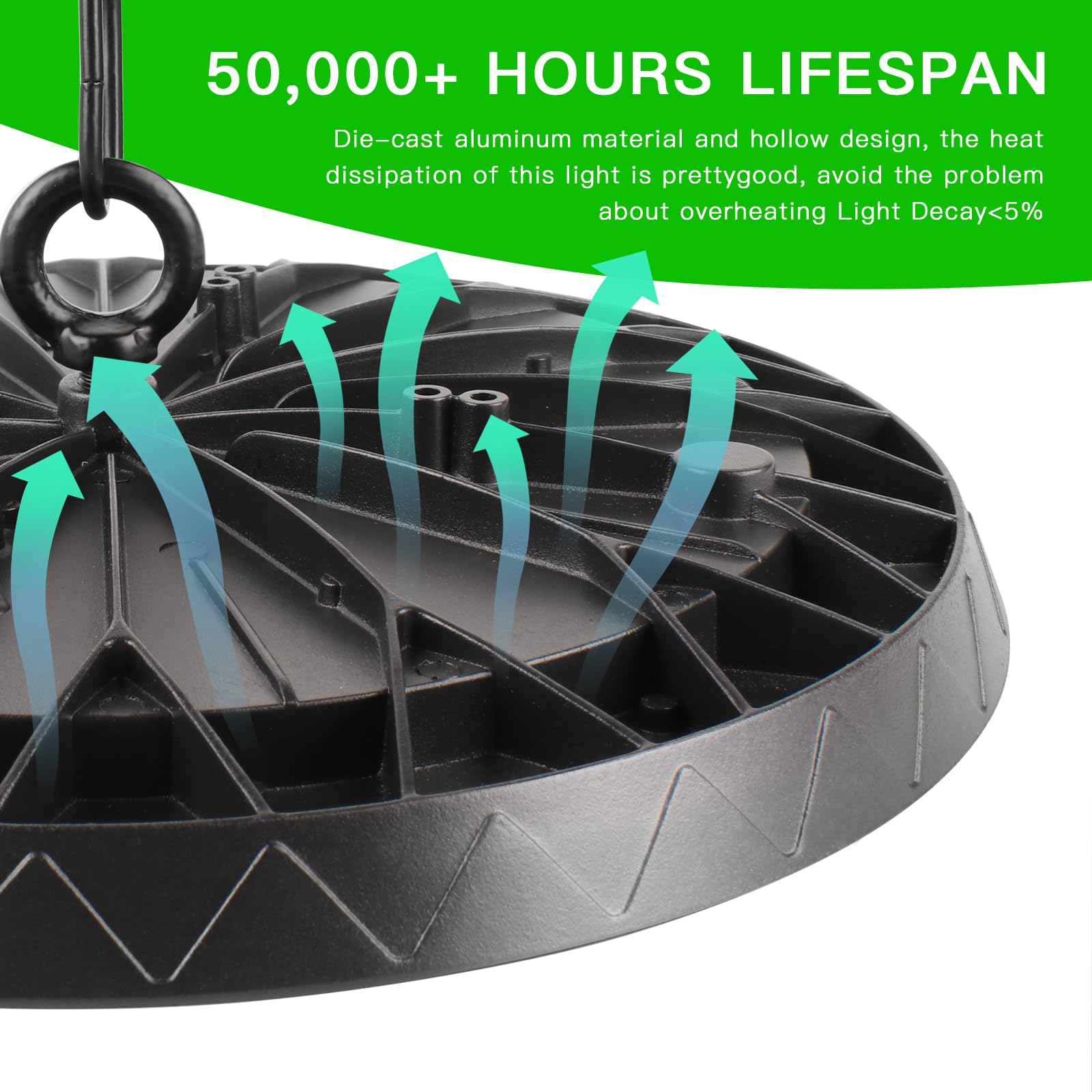 200W UFO LED Werkstattlampe, Kaltweiß 6000K UFO LED High Bay Light, 20000LM Hallenstrahler IP65 Wasserdichte Industrielampe High Bay Licht für Lagerhaus, Fabriken,Garage
