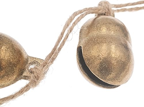 Miniatura 3 de Campanas colgantes rústicas de latón para decoración de pomos de puerta, decoración del jardín del hogar, tienderos campana en cuerda (campanas