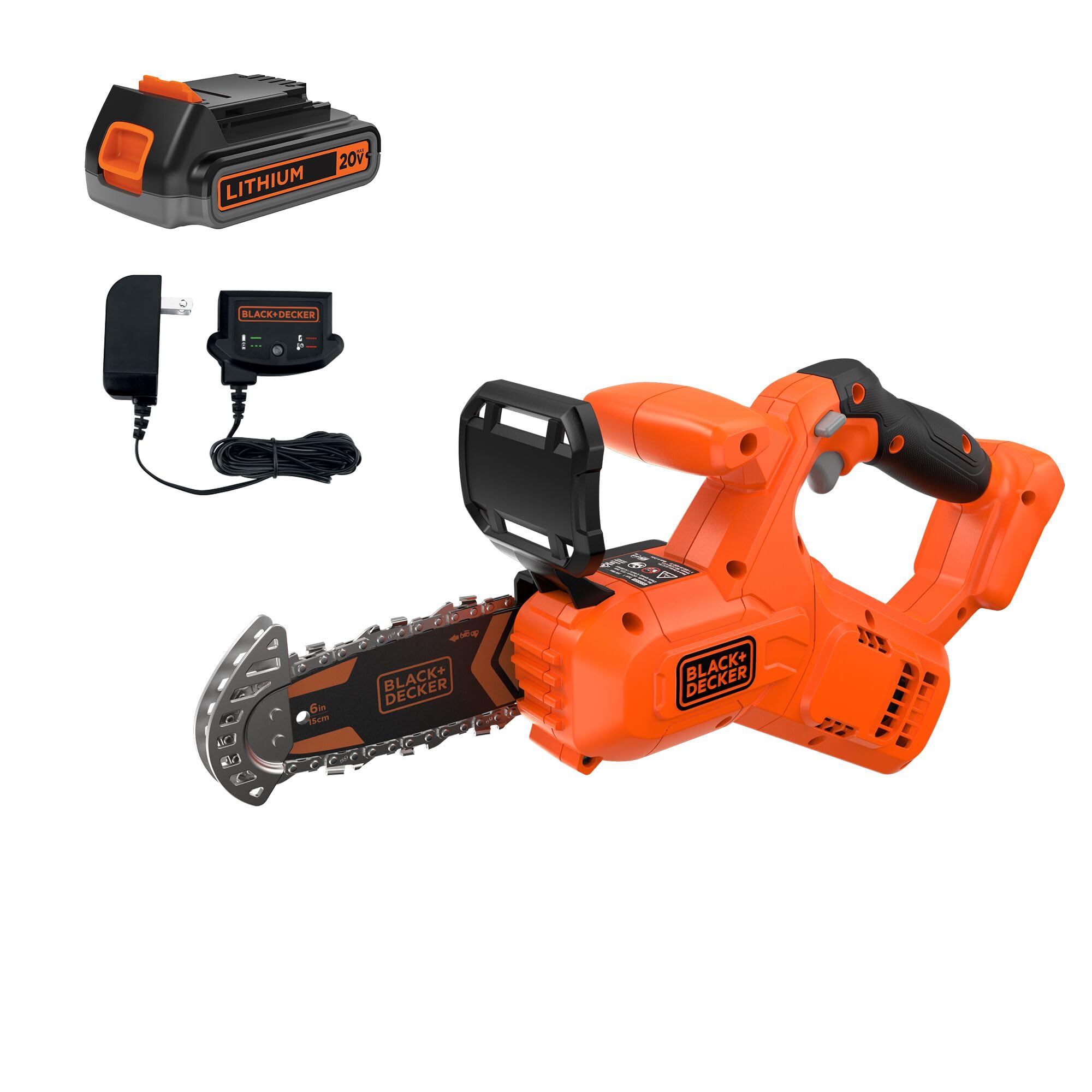 BLACK+DECKER 20V MAX Pruning Chainsaw Kit, Battery and Charger Included (BCCS320C1)