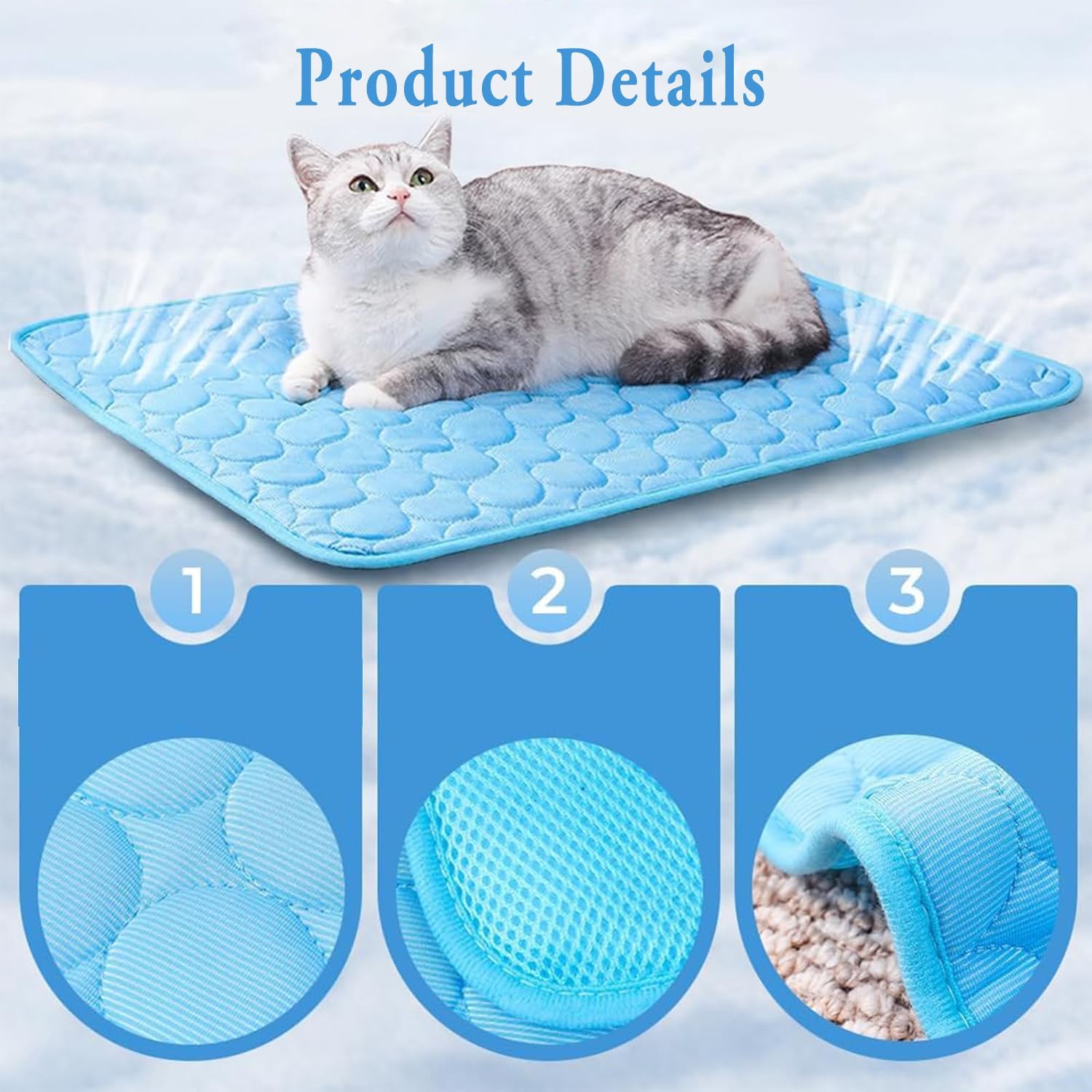 JOOTUEPO Dog Cooling Mat, Soft Thick Foam Supportive Gel Self Cooling Pad for Dogs & Cats in Summer - Image 3