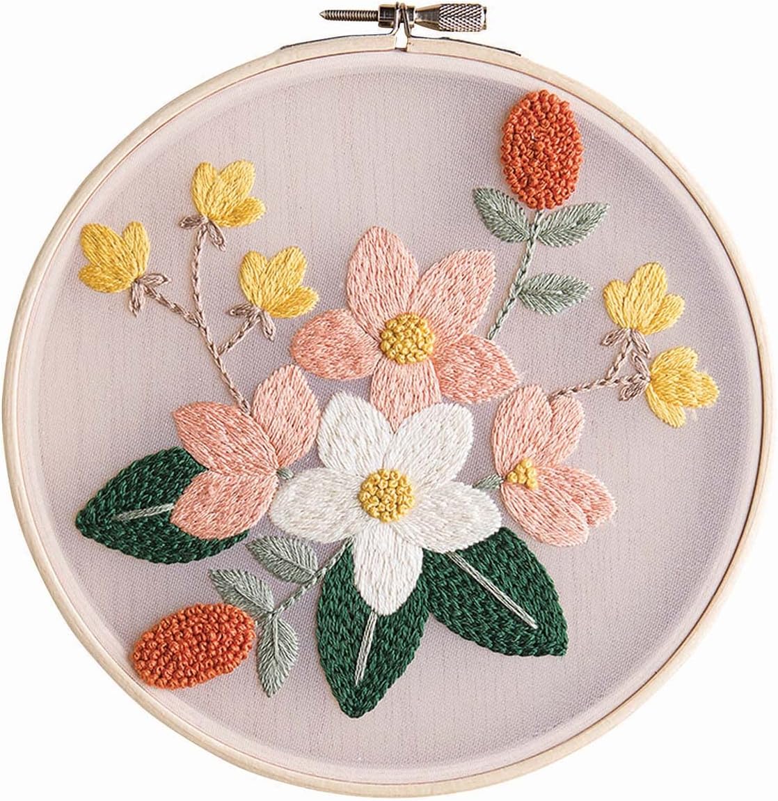 LEISURE ARTS Embroidery Kit 6 Magnolias - Embroidery kit for Beginners - Embroidery kit for Adults - Cross Stitch Kits - Cross Stitch Kits for Beginners - Embroidery Patterns