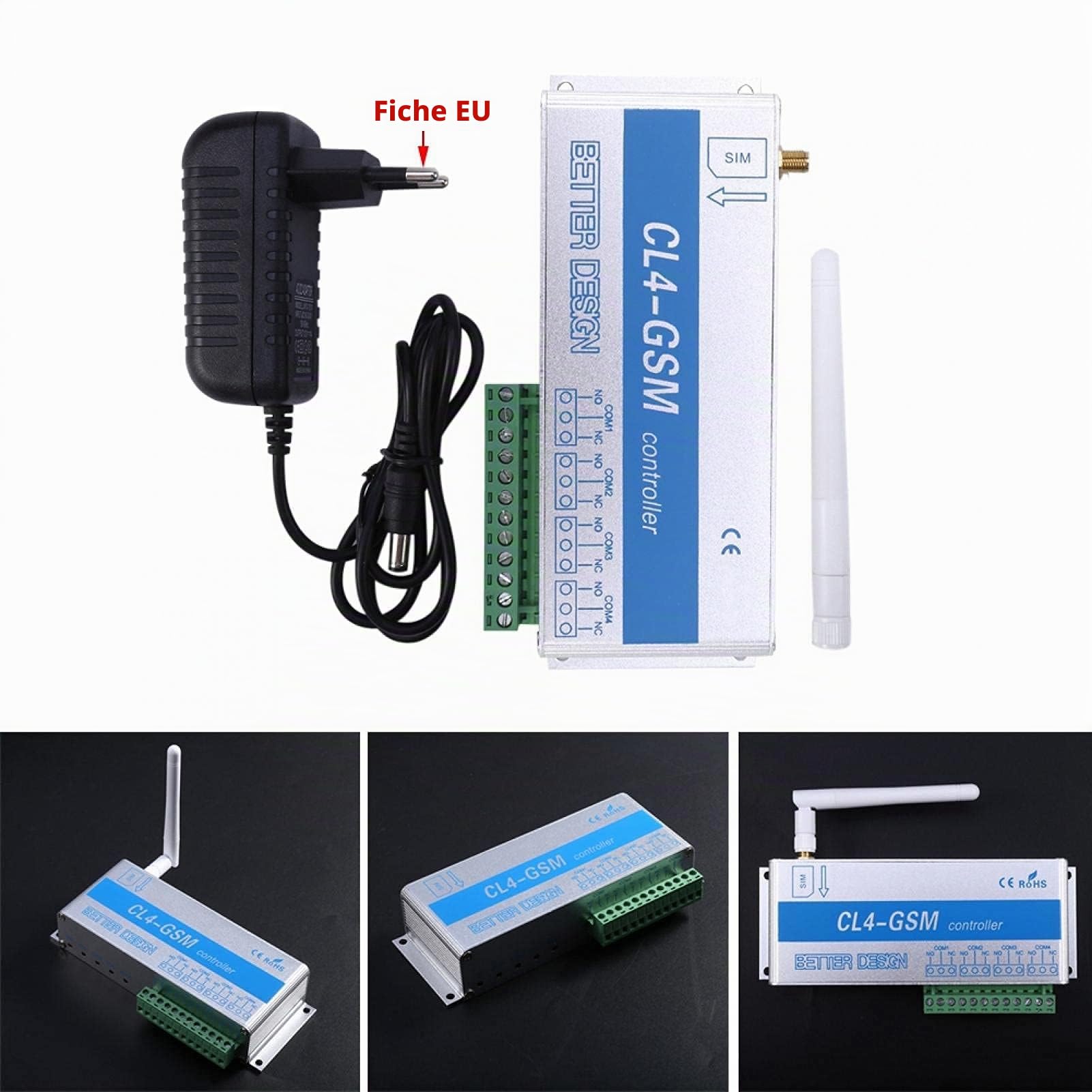 220 V/10A CL4-GSM Interrupteur de Télécommande sans Fil, GSM SMS/contrôle d'appel, Système de sécurité à Domicile, pour Système de Contrôle d'accès à la Porte Alimentation, appareils ménagers