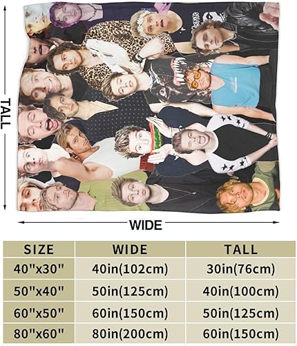 Miniatura 8 de Luke Hemmings - Manta de lana suave y cómoda para sofá, oficina, coche, camping, yoga, viajes, decoración del hogar, acogedora manta de playa de