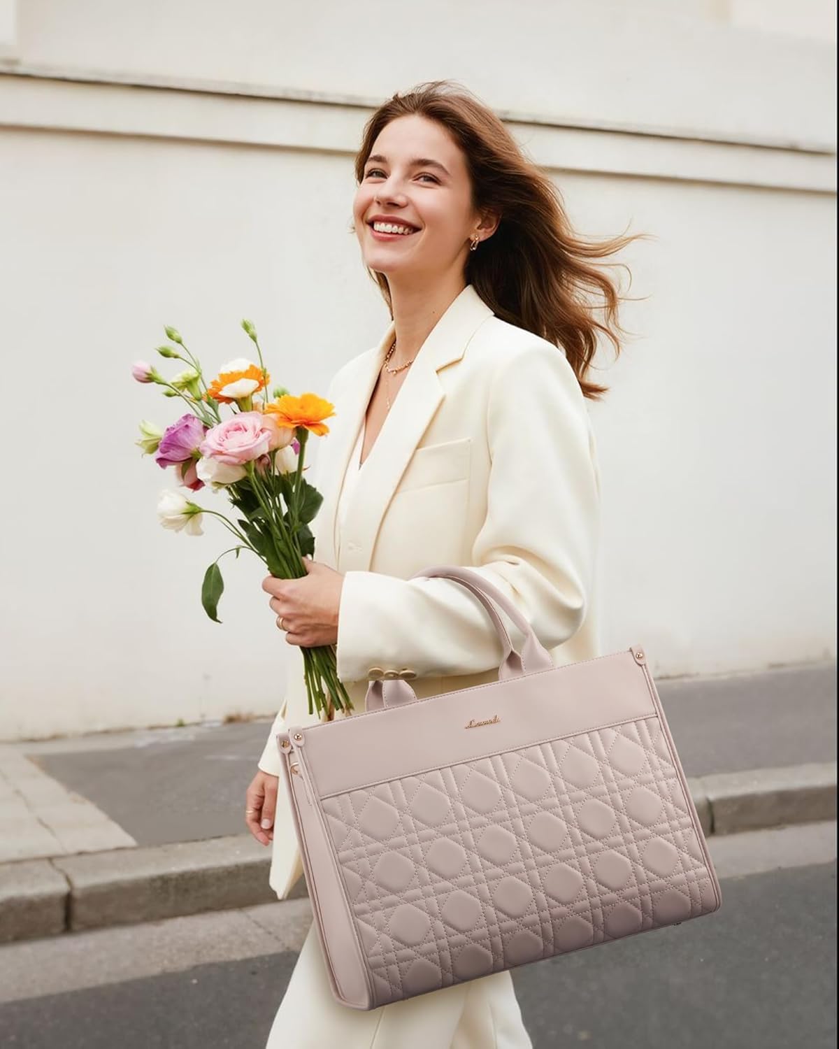 LOVEVOOK Laptop Tote Bag for Women,Waterproof Leather Work Bag for Teacher,Business Office Work Bag Briefcase,Gifts for Women - Image 2