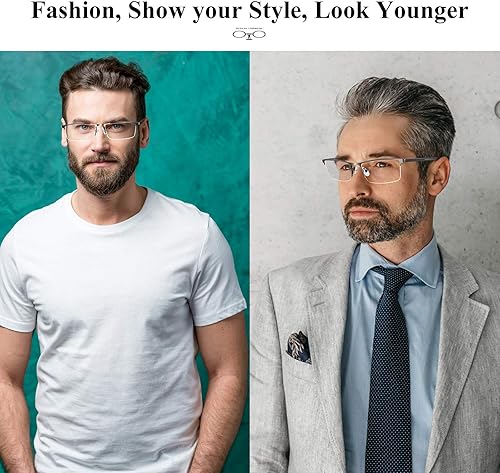 Miniatura 2 de Gafas de lectura para hombre, 0.5 con bloqueo de luz azul, lentes de lectura para lectores de metal