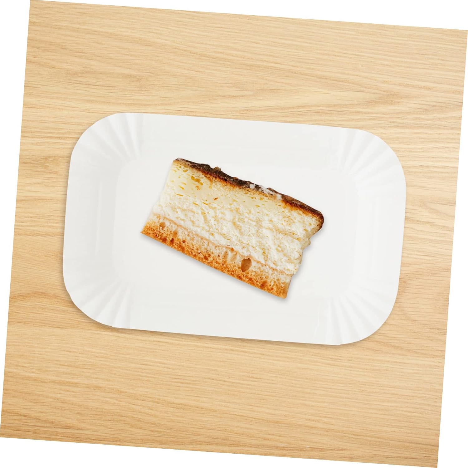 FOMIYES 100pcs Rectangular Disposable Cake Plates Paper Dessert Serving Plates for Parties Birthdays and Picnics Safe and Practical Tableware for Occasions