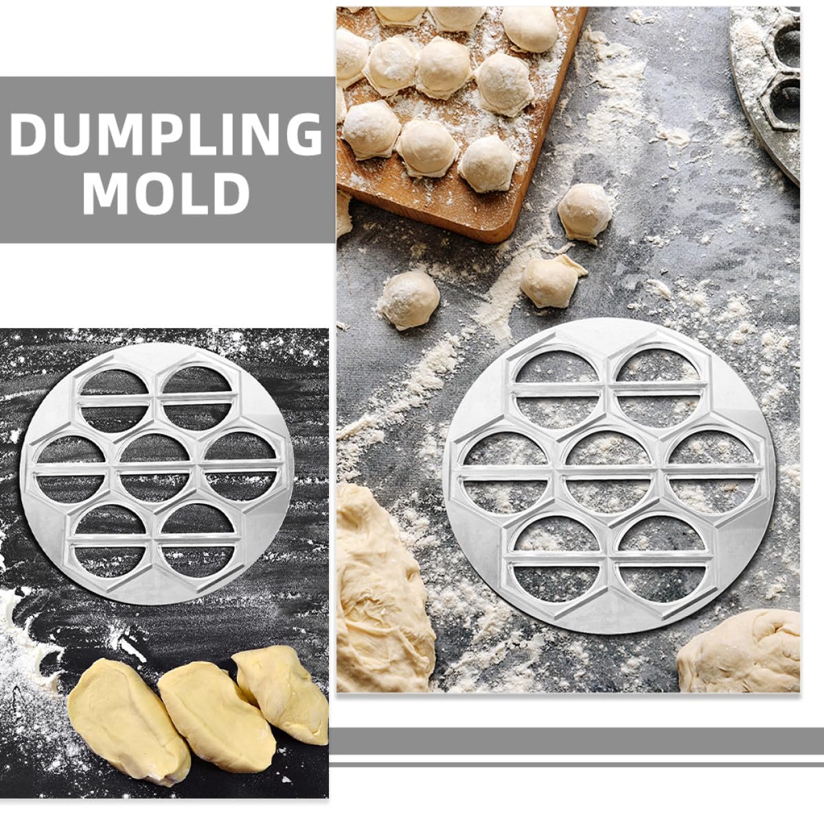 Aleación de Aluminio Molde para Ravioles 2 Piezas, Plata