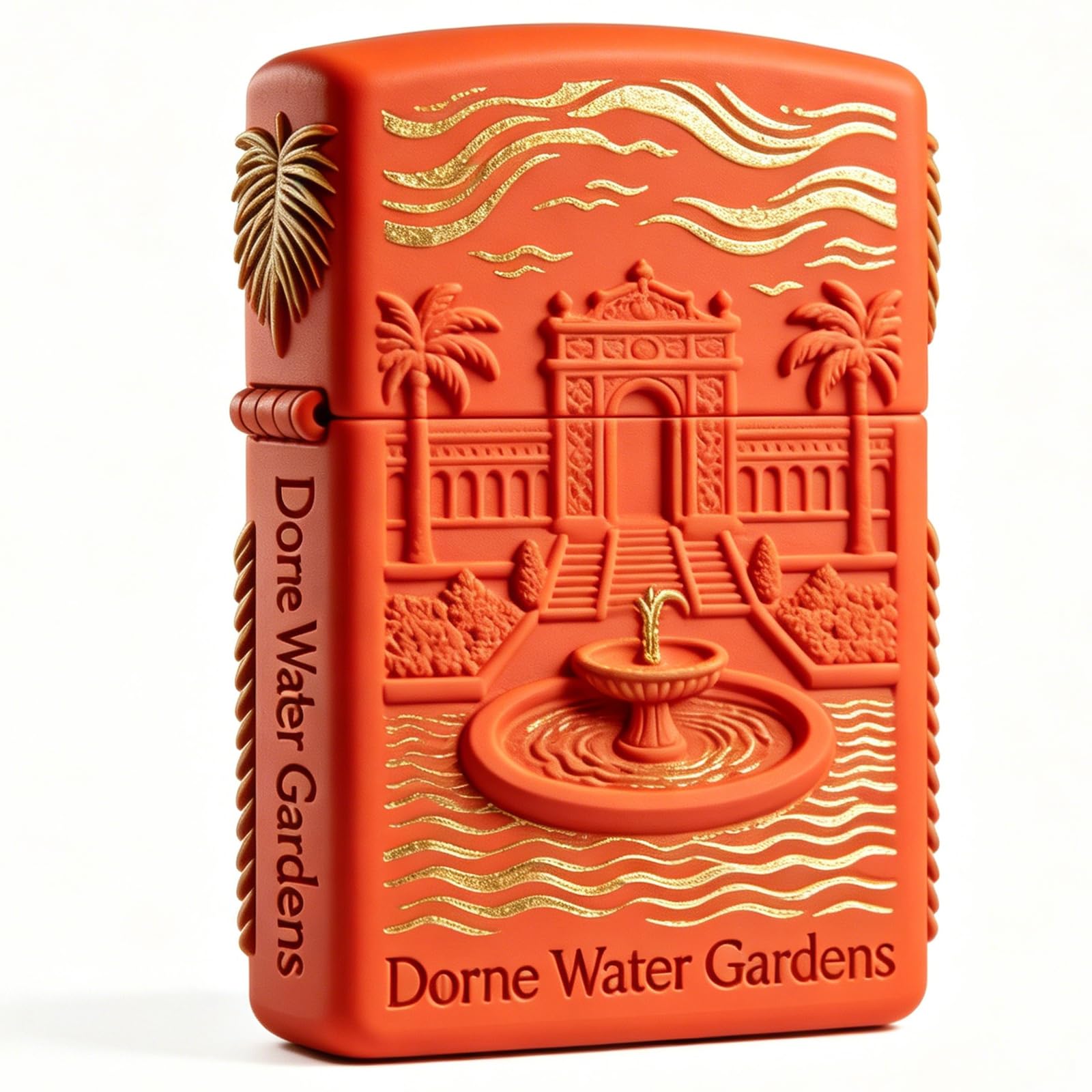 Reusable Fountain Palace Carved Kerosene Lighter Vintage Wheel Grinding Flip Top Lighter for Outdoor Camping (B)