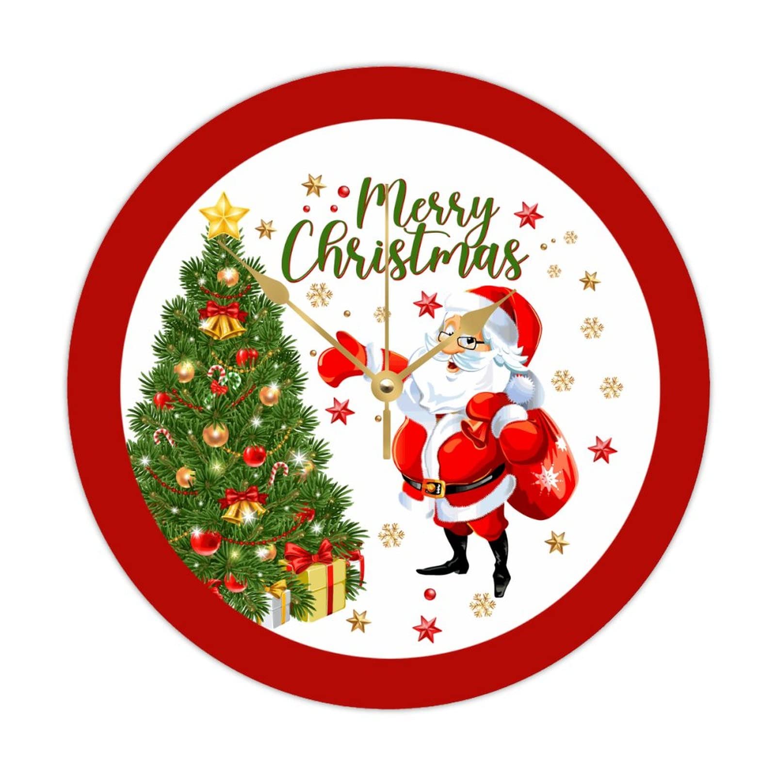 Horloge en bois Happy Santa Claus, le cadeau de Noel vintage parfait pour sublimer une chambre
