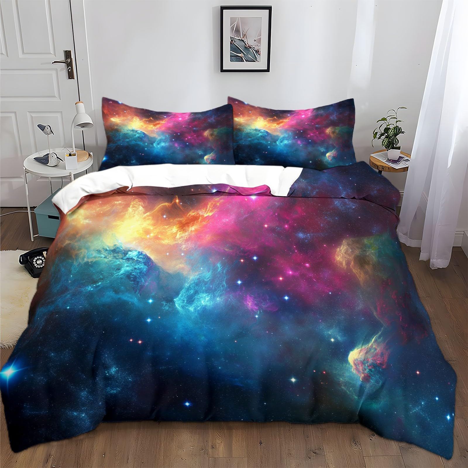 Housse de couette enfant 140x200 cm cadeau anniversaire thème espace