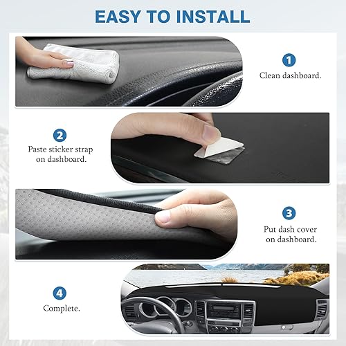 Miniatura 444 de FIILINES - Cubierta para tablero, accesorio para tablero de malla antideslizante, parasol sin reflejos y protector compatible con Toyota RAV4