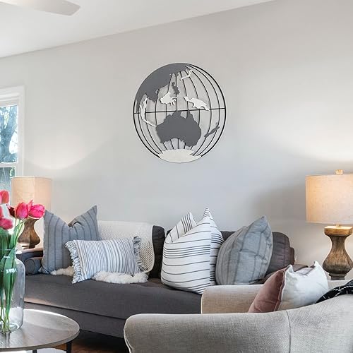 Vista 21 de Asense Decoración artística de pared de metal, líneas abstractas femeninas, contornos elegantes, esculturas colgantes de pared para dormitorio, sala