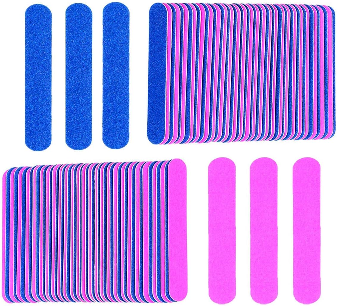 Mini Nail Files Bulk (100 Pcs), Double Sided Emery Board