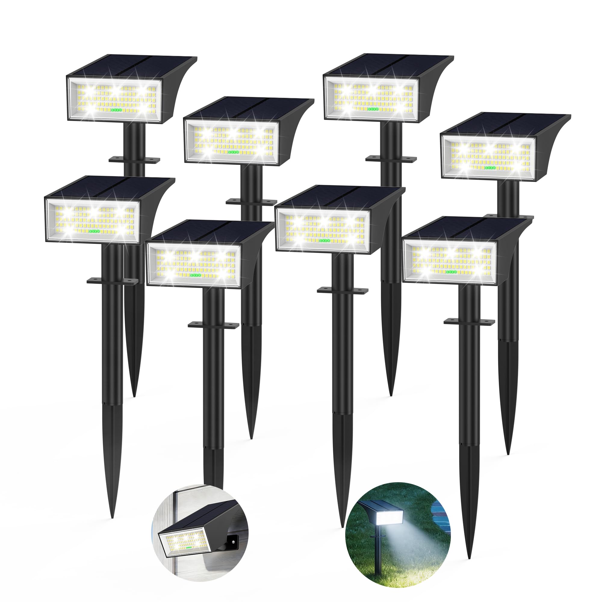 Flaow 8-Pack Solar Spotlights