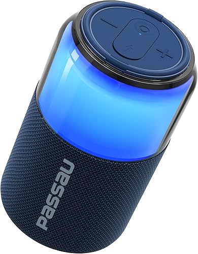 Miniatura 9 de Passau Altavoz Bluetooth portátil inalámbrico con luces, sonido estéreo claro de 15 W, reproducción durante todo el día, BT 5.4, TWS Paring, para el