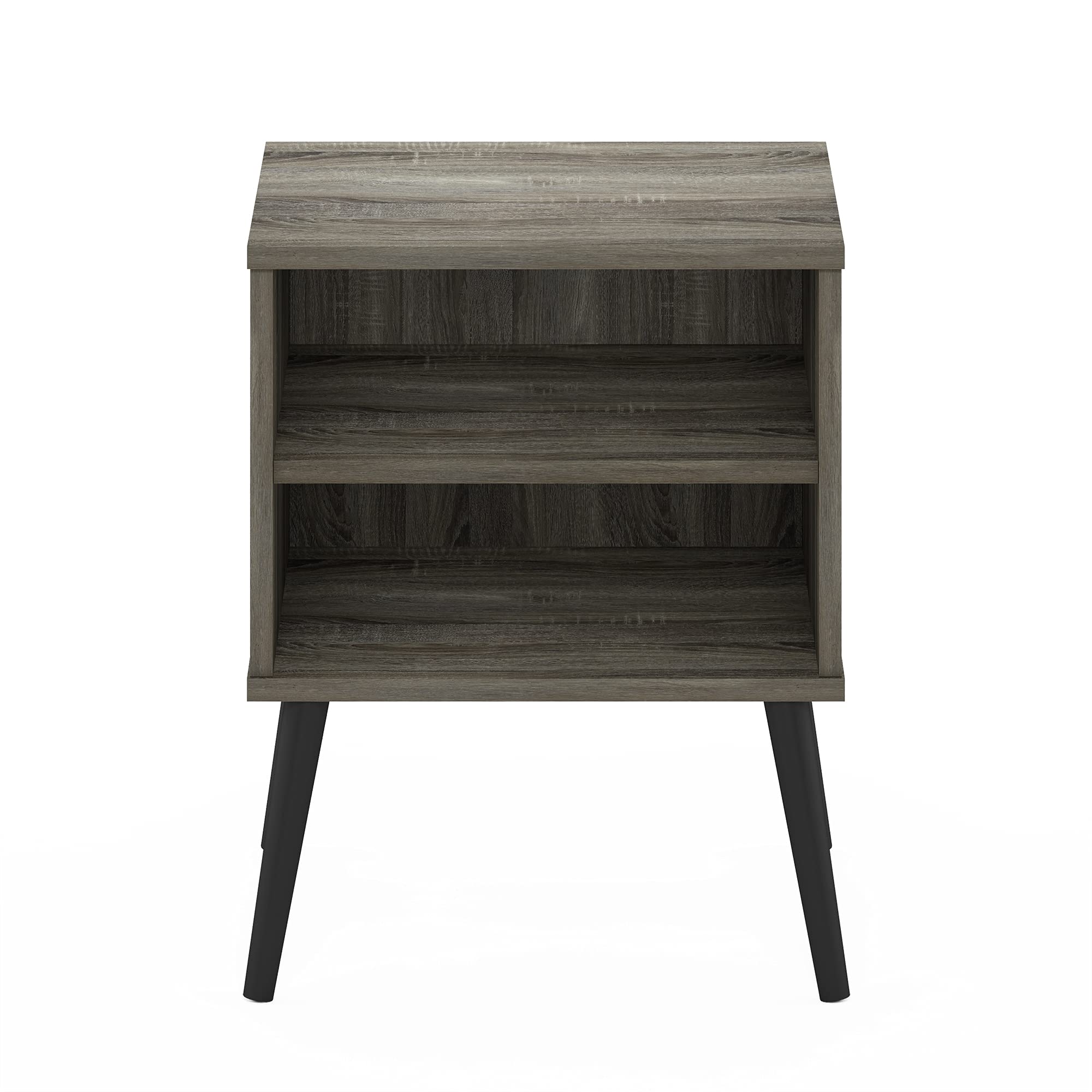 Furinno Claude in Stile metà secolo con Gambe in Legno, ingegnerizzato, Rovere Francese Grigio, Taglia Unica