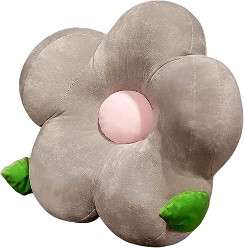 Cojín de cintura de flor, aula de oficina, cojín largo, asiento grueso, sofá, almohada de noche (17.7 x 15.7 pulgadas, gris)