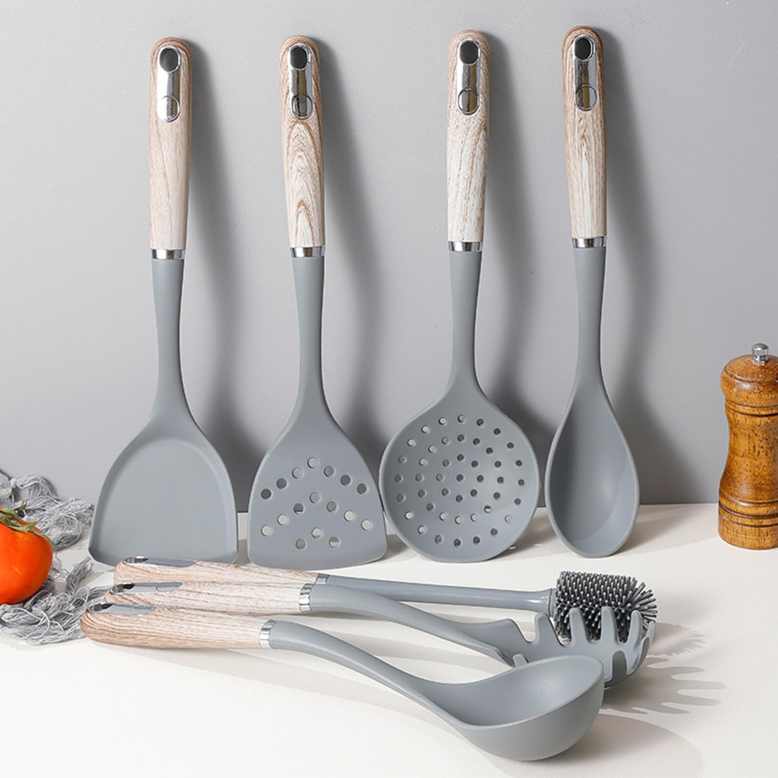 Zestaw 8 Przyborów Kuchennych - Zestaw Zagnieżdżonych Przyborów Kuchennych - Zestawy Przyborów Kuchennych First Home Essentials Bez BPA - Gadżety Kuchenne Household Essentials