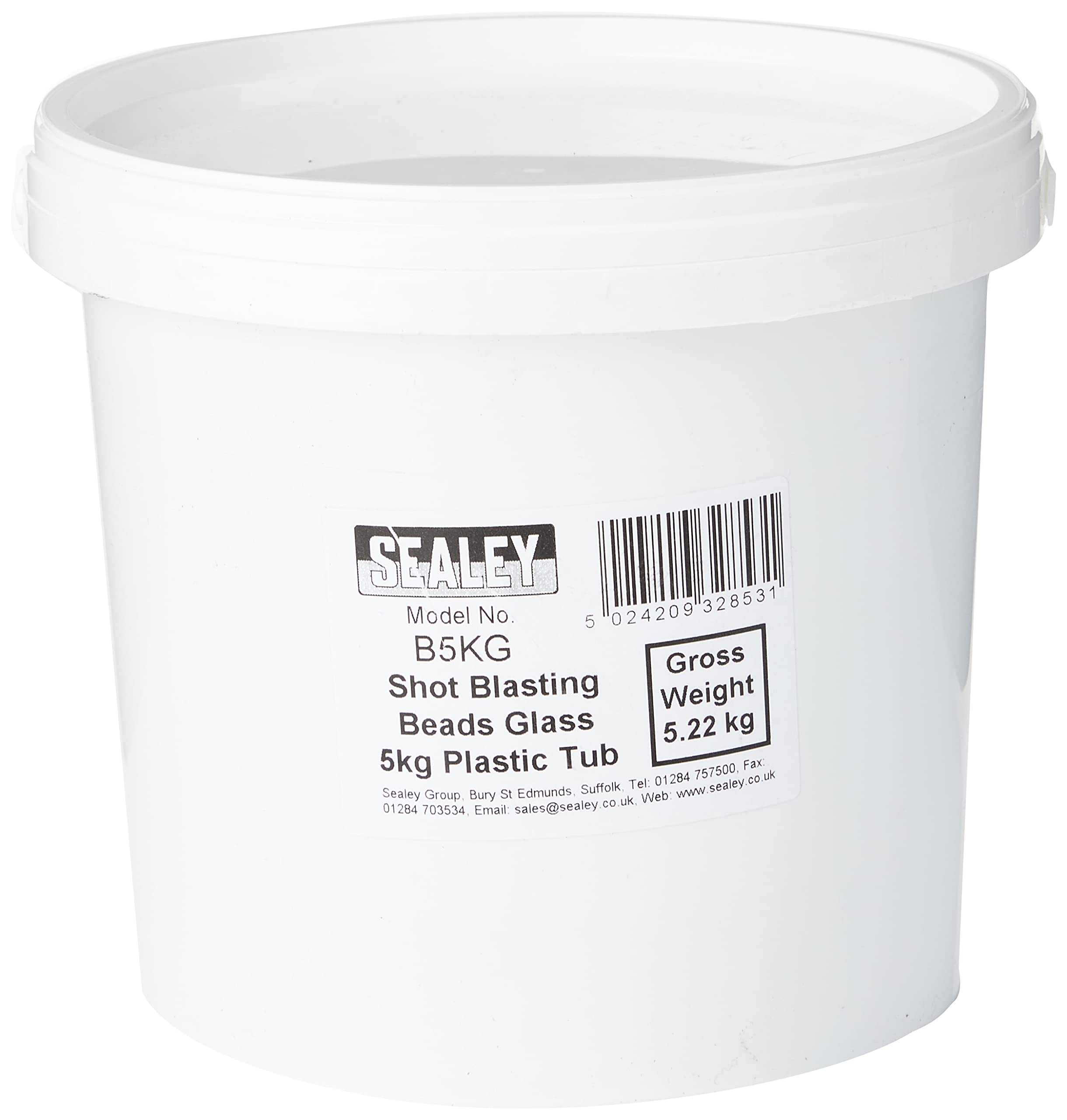 Sealey B5Kg Shot Blasting Beads Glass 5Kg Plastic Tub