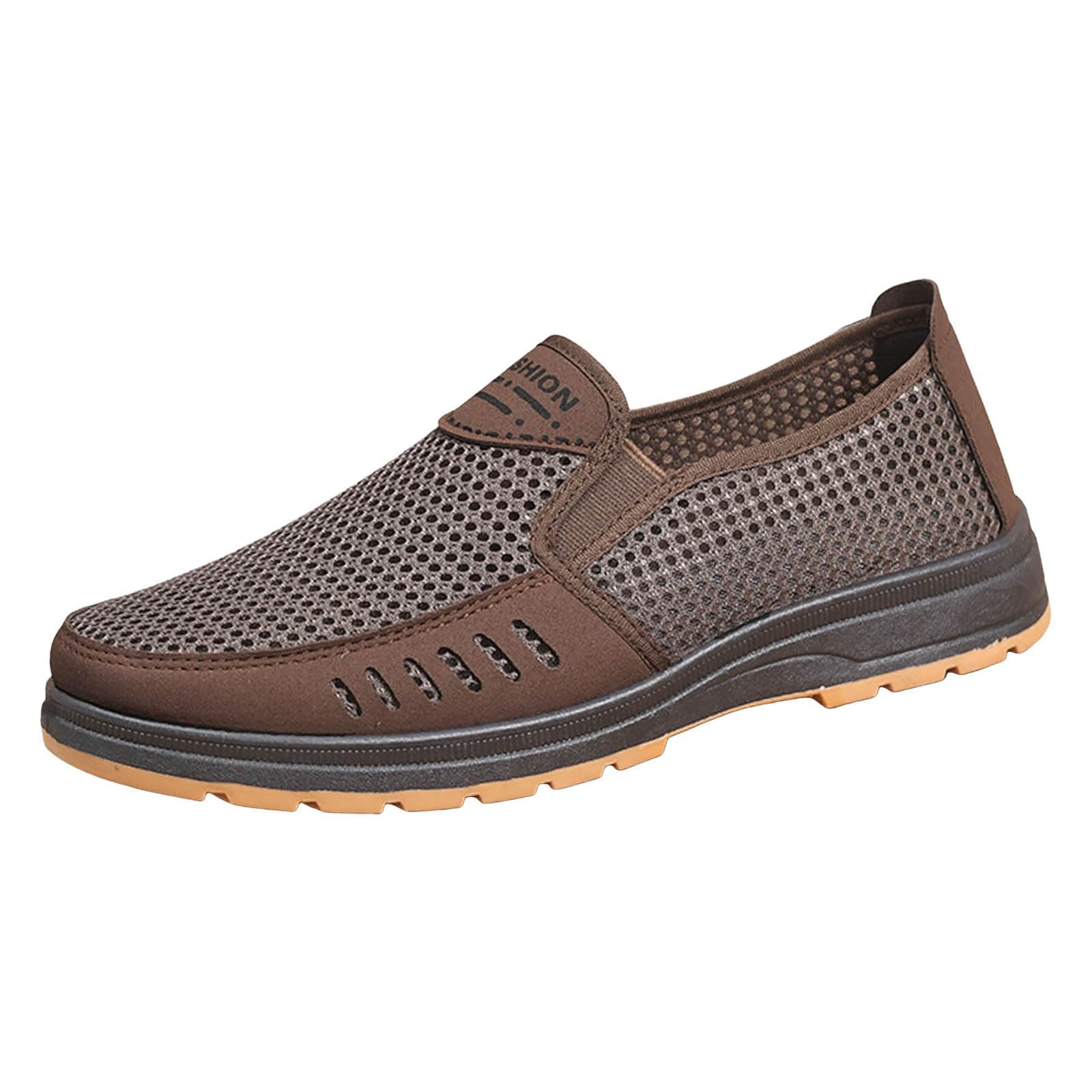 Zapatos para hombre Reino Unido Retro Mesh Transpirable Casual Zapatillas, café, 39 1/3 EU