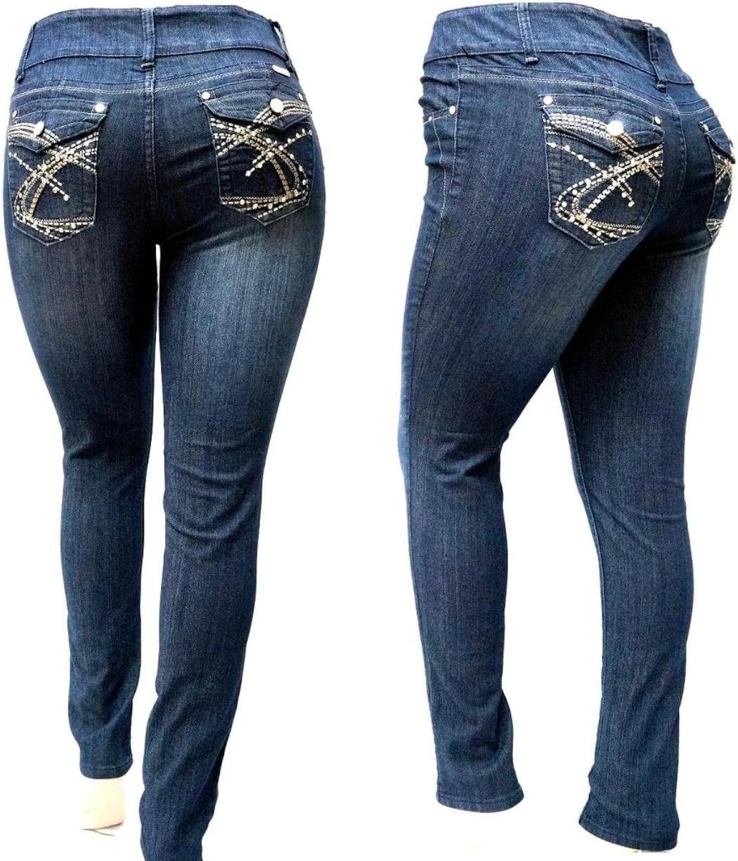 Hailey BE Dark Blue HIGH Waist Women's Plus Size Denim Jeans Skinny Leg 14-22