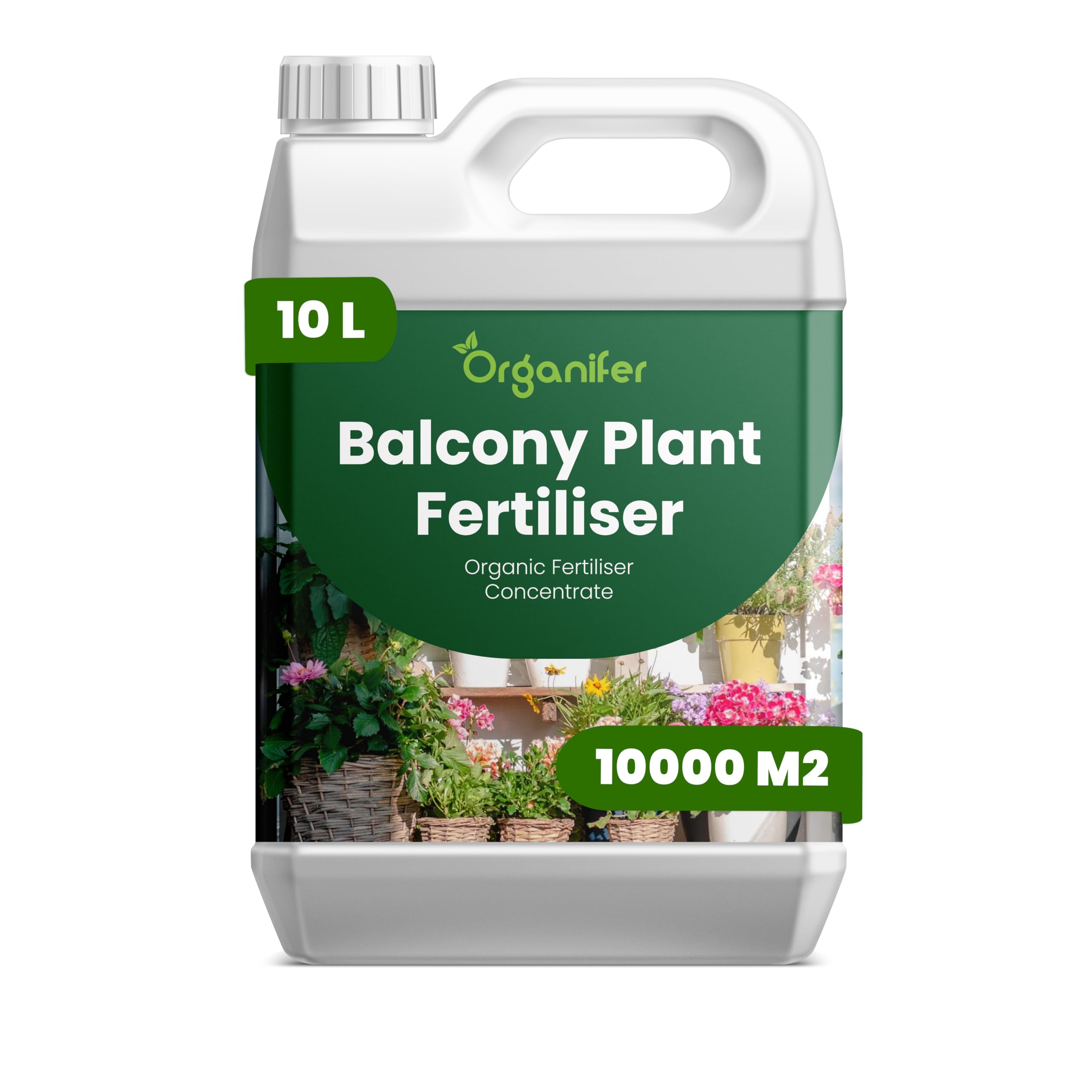 Fertilizante Líquido Para Plantas De Balcón - 10L - NPK 2-1-8 | Fertilizante Para Floración Abundante Y Hojas Sanas - Favorece Raíces Y Vitalidad - Organifer