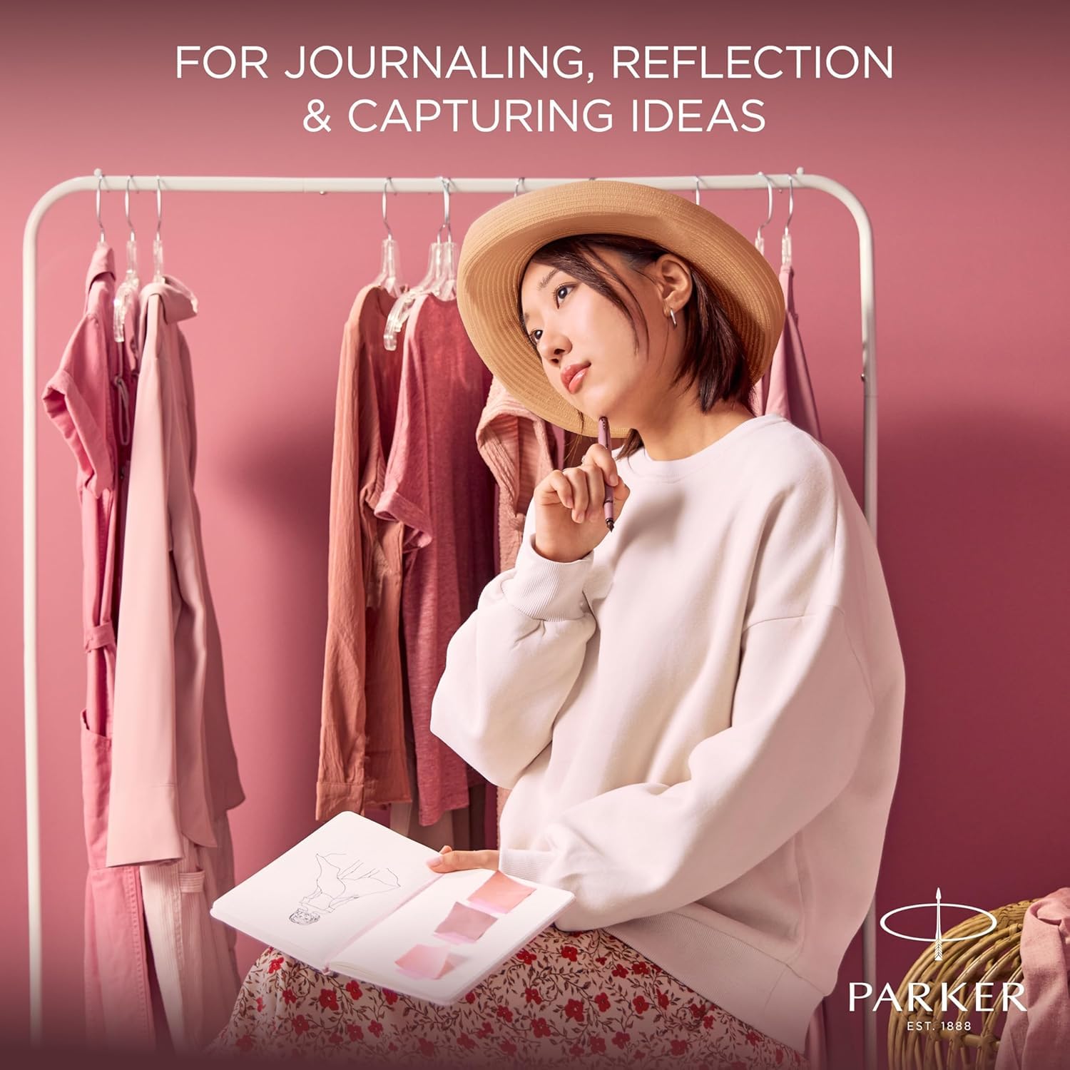 PARKER IM Füllfederhalter The Finishing Touch Collection mit individueller Gravur – personalisiertes Schreibgerät als stilvolles Geschenk für Geburtstag, Hochzeit oder Business (Mauve)