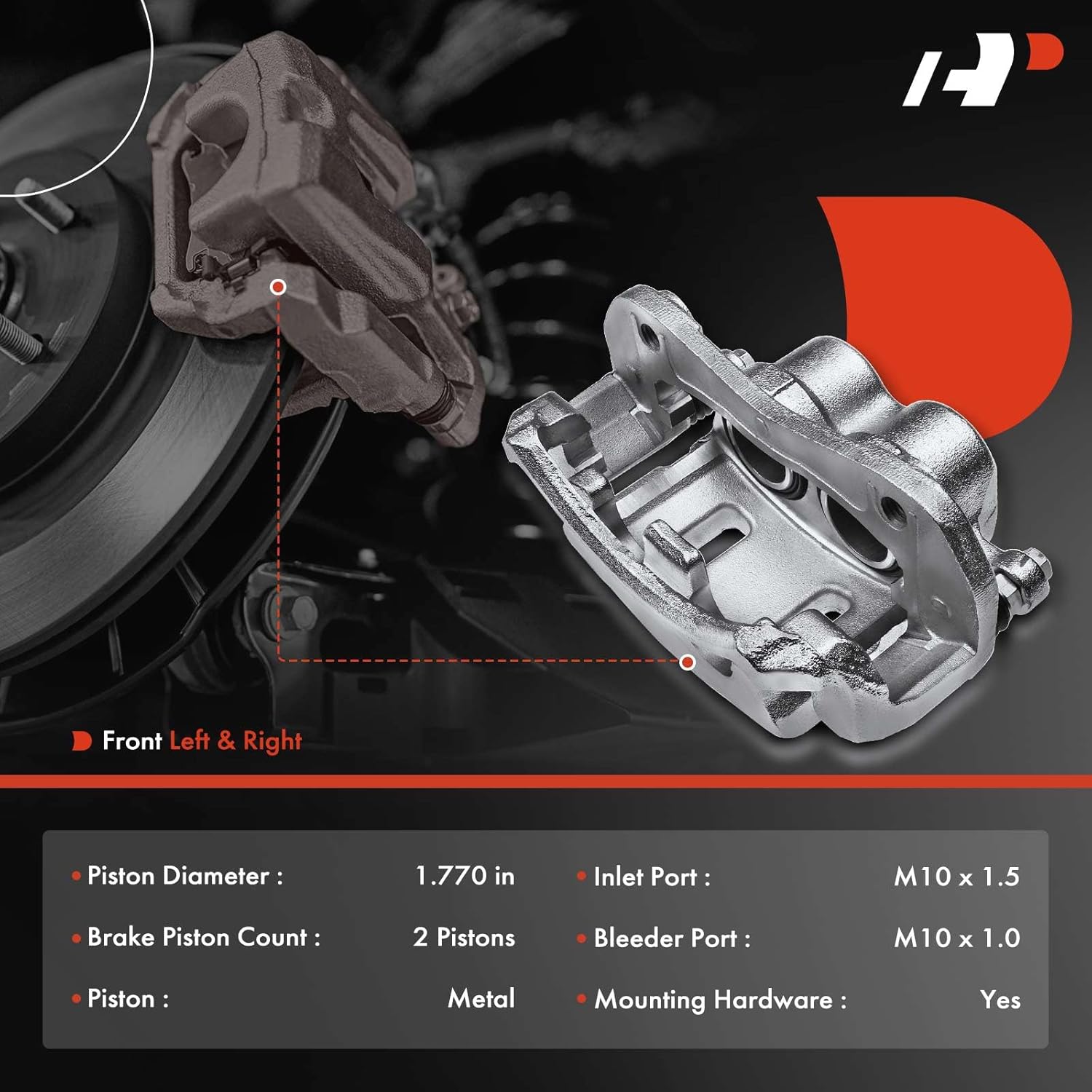 A-Premium Disc Brake Caliper Assembly with Bracket Compatible with Pontiac Torrent Chevy Equinox 2007-2009 Captiva Sport 2012-2015 Front Side 2-PC Set