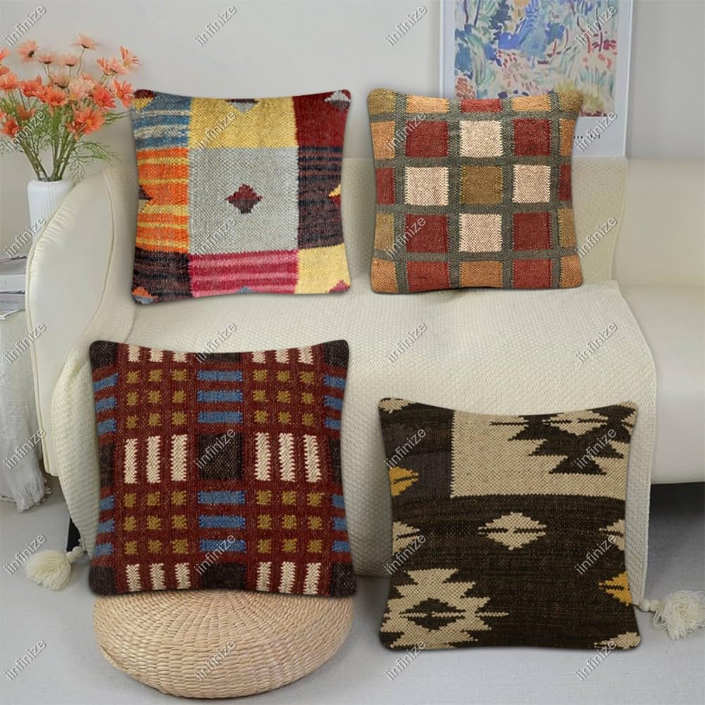Housses de coussin turques en jute pour renover votre canape avec un style boheme chic