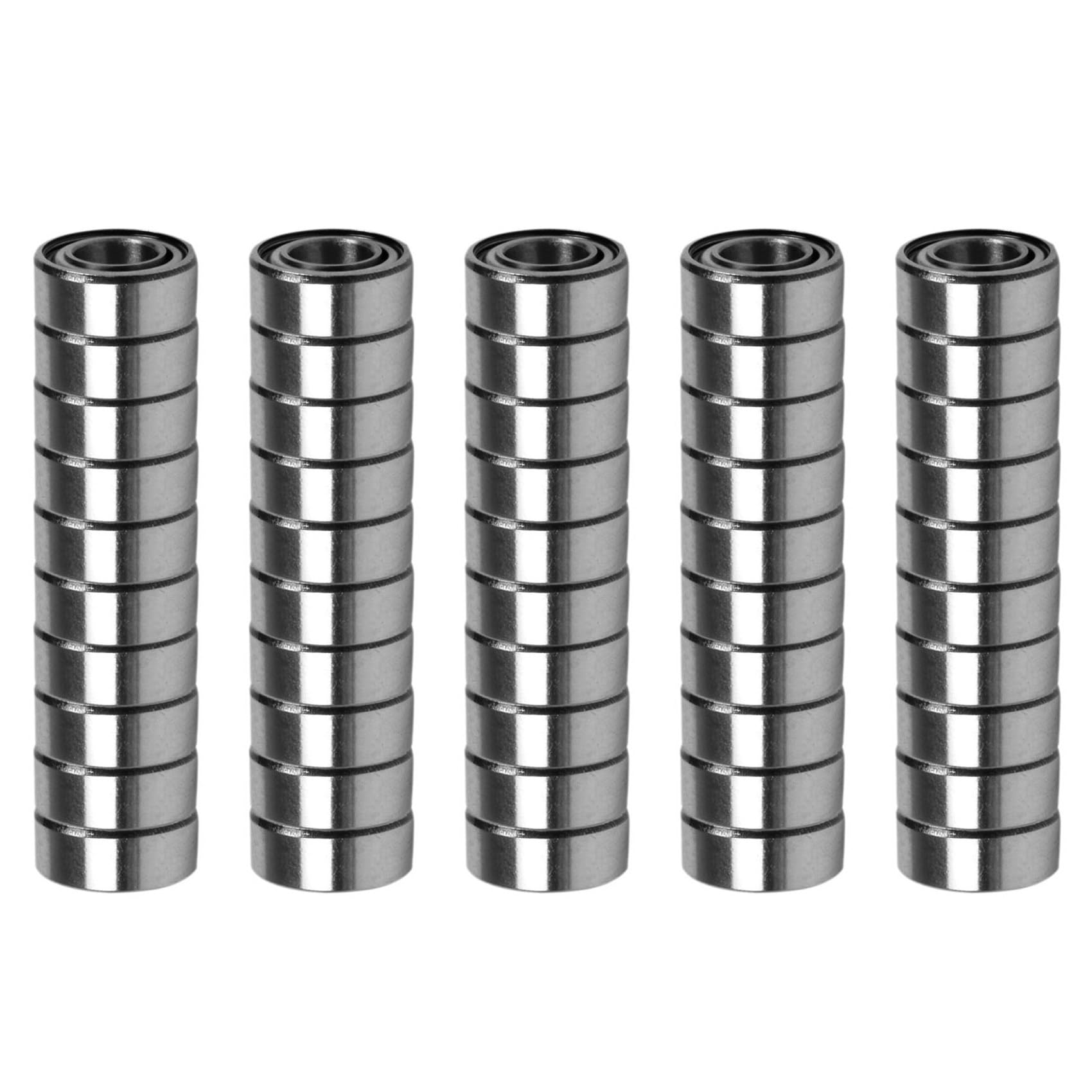 Jnchdghwa Silver 50Pcs Miniature Sealed Metal Shielded Metric Radial Ball Bearing Model: Mr105 Zz 5X10x4mm