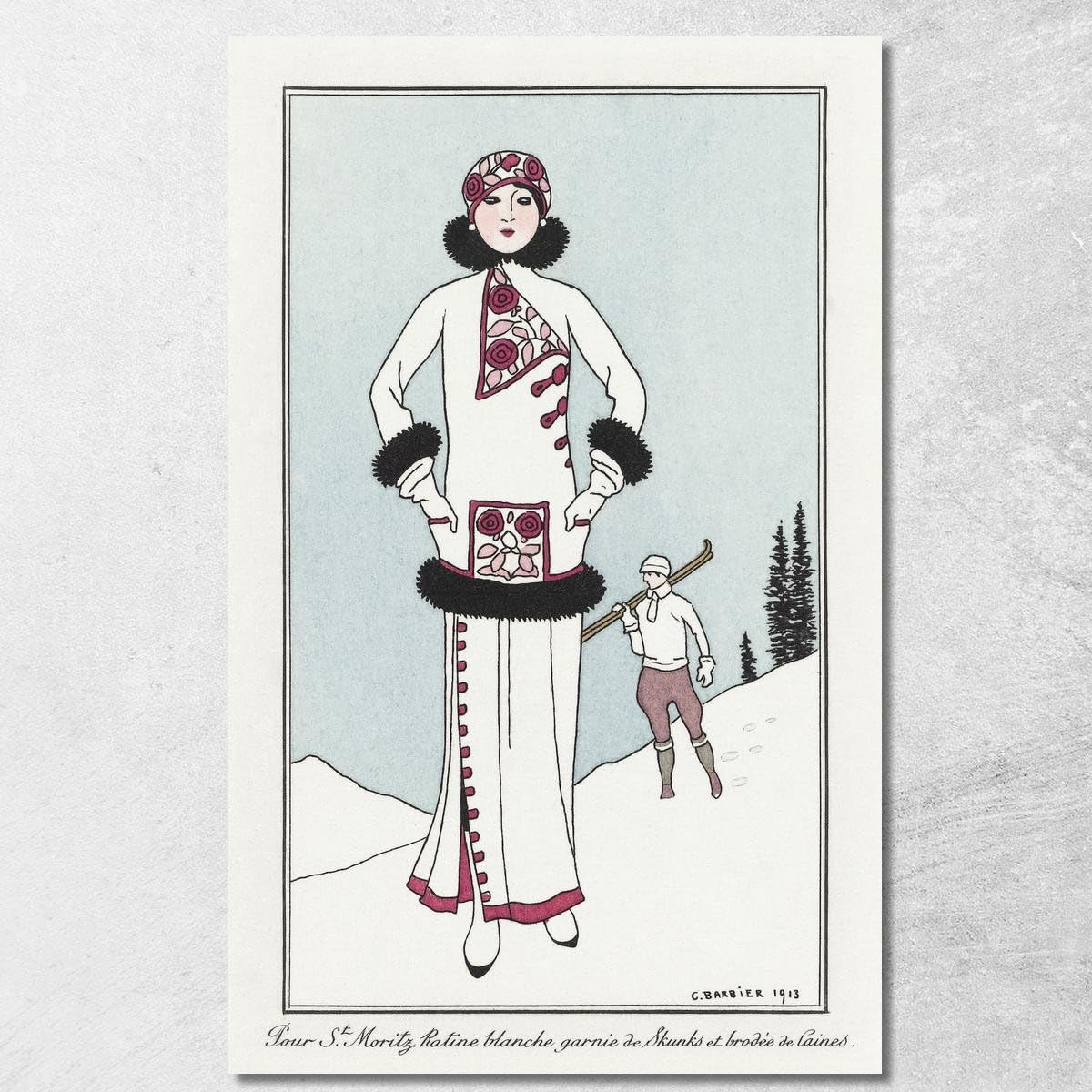 Toile Barbier Costumes Parisiens N° 51 grand format 150x90 cm encadré