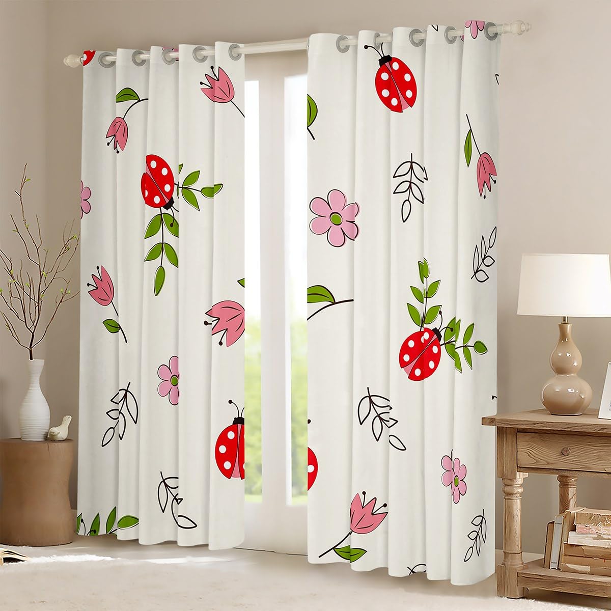 Tende oscuranti con coccinelle per soggiorno motivo floreale coccinella 30% - 50% tende oscuranti per e bambine tendekawaii tendekawaii 1676 x 1838 cm (larghezza x lunghezza)