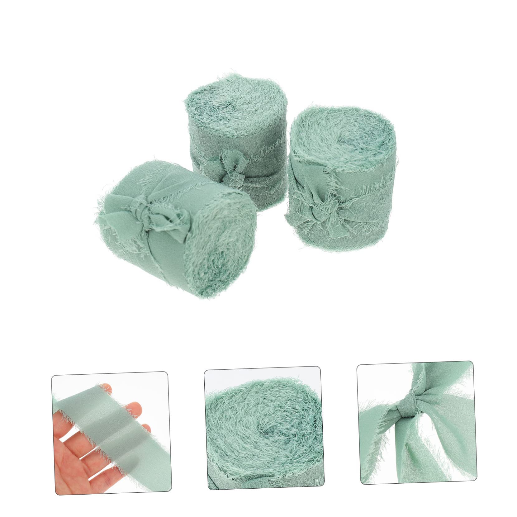 9rollen Handgemachtes Fransenband Chiffon Dekoratives Hochzeitsband Für Blumensträuße Und Bastelarbeiten Yards