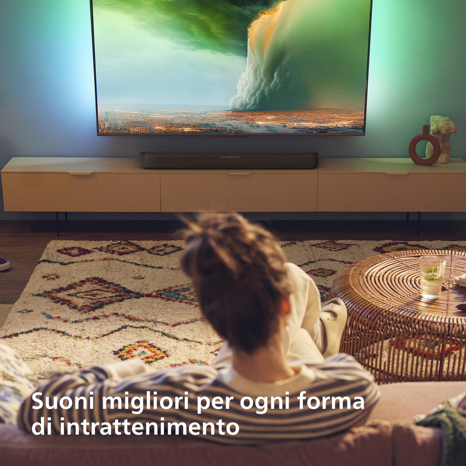 Philips TAB5109 Soundbar 2.0-2 canali 120W, DTS Virtual X, Bluetooth 5.4, HDMI ARC, Connessione ottica e connettività USB - Grigio Scuro